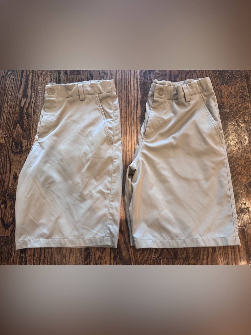 2 EUC Under Armour Beige/Tan Kids' Performance Shorts